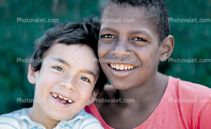 Two Smiling Boys, cute, friends