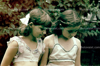 Girls, Sisters, Siblings, Retro, Backyard, Akron Ohio, 1940s