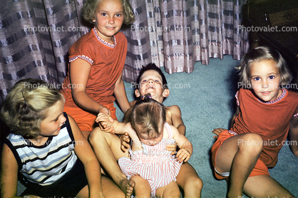 Girl, Boy, Group, Baby, Sisters, 1950s