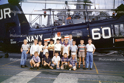Group Portrait, Helicopter, Piasecki HUP-1 Retriever, Dock, 1950s