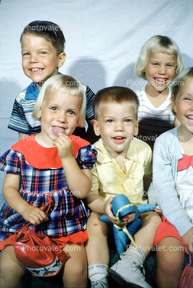 Group Portrait, Boys, Girls, smiles, smiling, cute, 1950s