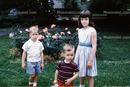 Sister, Brother, Backyard, 1960s