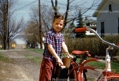 Boy and his Bicycle, 1950s