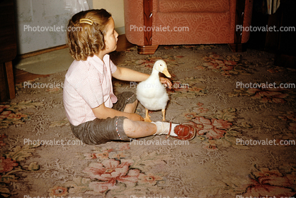 Vicky and her Duck George, 1950s