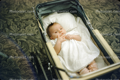 Baby in a Stroller, girl, dress, 1950s