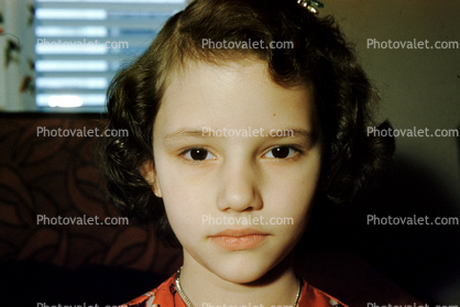 Pensive Girl, Face, Tween, Pamela, 1960s