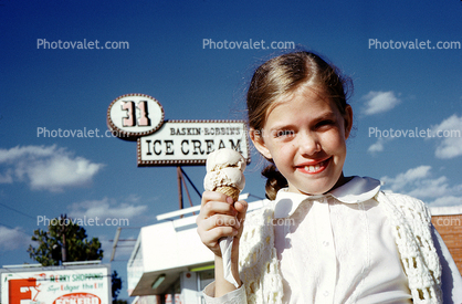 Girl with her Ice Cream Cone, Baskin Robbins, 1960s