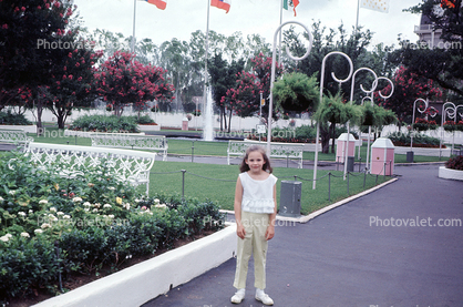 Girl with Long Hair, pants, Gardens, 1960s