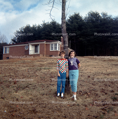 Two Girls, home, house, smiles, 1960s