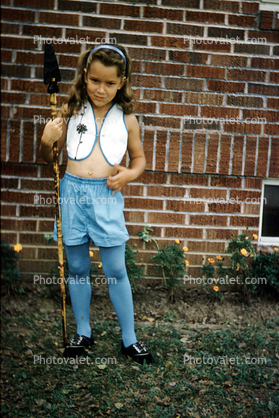 Girl in costume, 1960s, Decatur Illinois, December 1962
