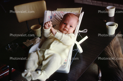 Baby, Face, onsie, newborn, January 1965, 1960s