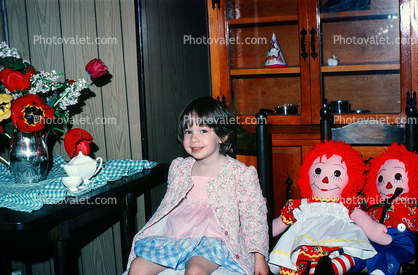 Smiling girl, Raggedy Ann, Doll, Andrea and Dolls, 1979, 1970s
