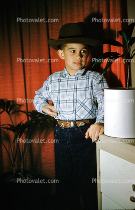 Cowboy, Boy, Hat, Belt, Standing, 1956, 1950s