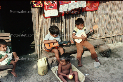 Playing Guitar, boys in Costa Rica