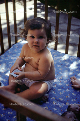 Baby Girl, Creche, Crib, 1950s