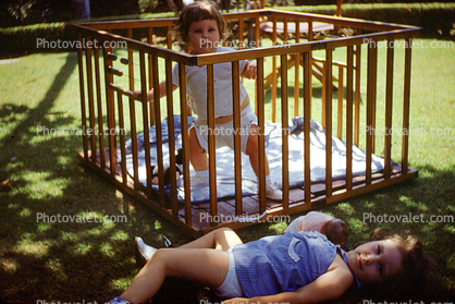 Girl, Baby, Crib, Creche, 1950s