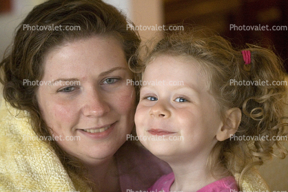 the Love of Mother and Daughter, smiles, grin,  happiness