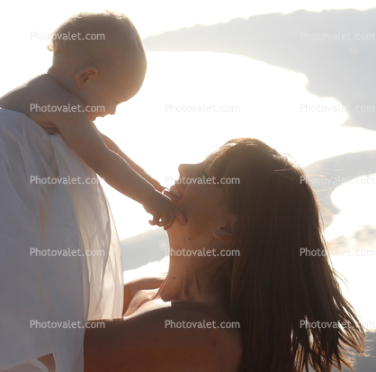 Mother and Child share a moment of Joy, Marin County, California