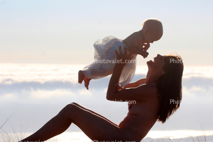 Mother and Child share a moment of Joy, Marin County, California