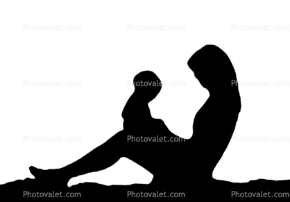 Mother and Child silhouette, shape, boy