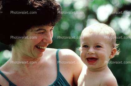 Toddler with Mom, smiles