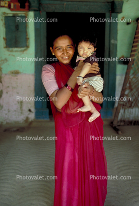 Mother holds her Toddler, Gujarati, India