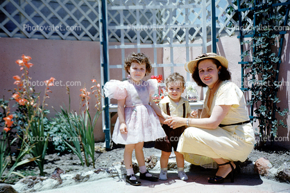 Easter Sunday, Dress, Brother, Sister, Siblings, Daughter, Son, Backyard, 1950s