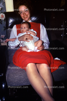 Baby, Toddler, Diaper, Legs, Smiles, Glasses, Knees, Infant, 1960s