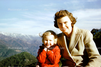 Daughter, Smiles, Happy, Cold, Jackets, 1952, 1950s