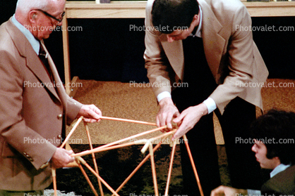 polyhedra, stage, jitterbug, Vector Equilibrium, "Conversations with Buckminster Fuller" event, New York City