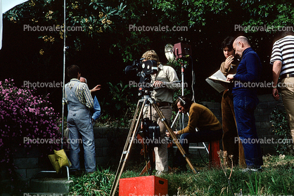 Filming, camera, Pacific Palisades, California, 1970s