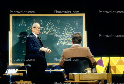 Polyhedra, chalkboard, Oakland California, "Conversations with Buckminster Fuller" event
