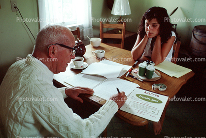 writing, table, Working on Book Synergetics, at Buckys home in Sunset Deer Isle, Maine