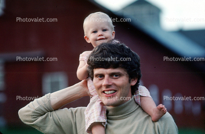 Man with Son, smiles, Burklyn, Burke, Vermont, 1970s