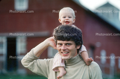 Man with Son, smiles, Burklyn, Burke, Vermont, 1970s