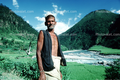 Nepal, Man, Male, Guy, Araniko Highway, la Bothe-Kosi river
