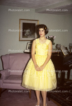 prom night, Grand Piano, formal, Chair, 1960s