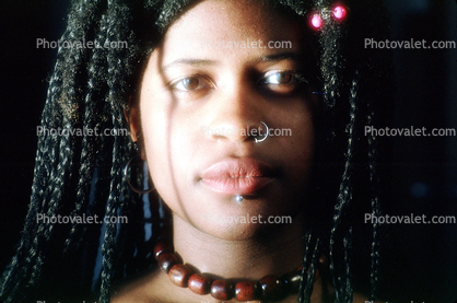 female, woman, black, nose ring, african american, face, Lady, Women