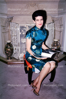 Lady, Woman, Sitting, Formal, 1950s