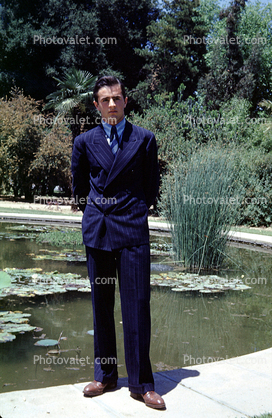 Man in a Suit and Tie, pond, 1942, 1940s