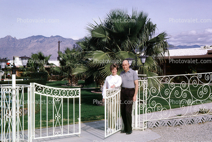 Wrought Iron Fence, gate, Tucson December 1964, 1960s