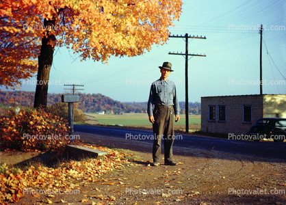 Farmer, hat, man, male, men, rural, 1940s