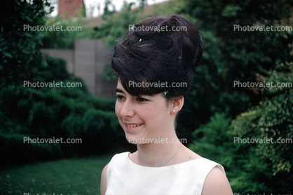 Bouffant Hairdo, Woman, smiles, 1960s