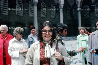 Girl, Woman, Glasses, smiles, 1950s