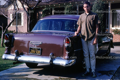 1955 Chevy Bel Air, Car, Chevrolet, Boy, 1950s