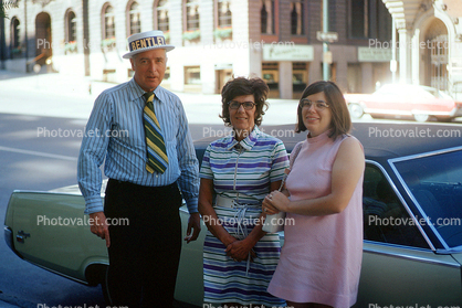 Car, Man, Woman, Daughter, 1970s