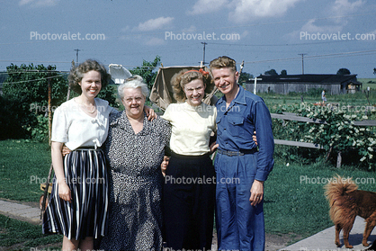 Grandma, Grandmother, Backyard, Woman, Man, Male, Female, Fairbanks Alaska, July 12 1947, 1940s