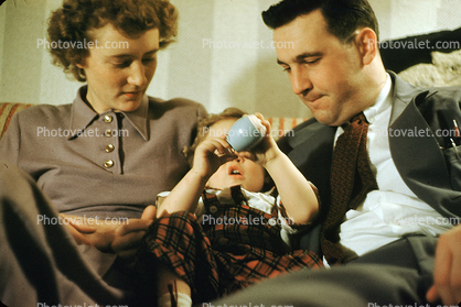 Mother, Father, Child, 1940s