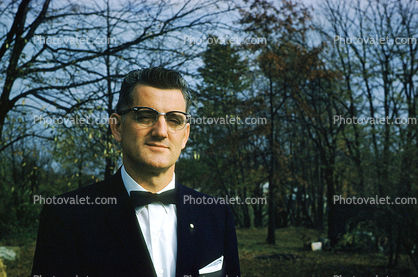 Man with Glasses, bow tie, 1940s
