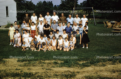 Family Group Portrait, backyard, 1950s